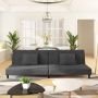 Dvivietė sofa-lova su dvejomis pagalvėmis, pilka, aksomas