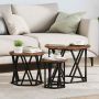 Nesting šoninis stalas 3 pcs Rūkyta ąžuolas