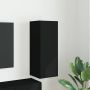 TV sieninė spintelė Juoda 30 x 31 x 80 cm Apdirbta mediena
