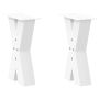 Kavos staliuko kojelės, X formos, 2 vnt., baltos, 28x(42-43) cm, plienas