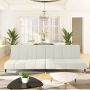Dvivietė sofa-lova, kreminės spalvos, aksomas