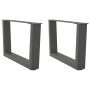 Kavos staliuko kojelės, V formos, 2 vnt., antracito spalvos, 50x(30-31,3) cm, plienas