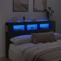 LED galvūgalis, juodas, 180x18,5x103,5cm, apdirbta mediena