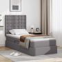 Lova su daiktų laikymo vieta ir LED su LED Pilka 100 x 200 cm