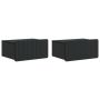 Sieninis naktinis staliukas 2 pcs Juoda 49 x 34,5 x 24 cm