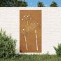 Sodo sienos dekoracija, 105x55cm, corten plienas, gėlių dizaino