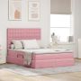 Lova su daiktų laikymo vieta ir čiužiniu Rožinė 140 x 200 cm