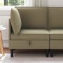 Kampinė Sofa su Saugykla Chaki Aksomas