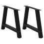 Kavos staliuko kojelės, A formos, 2 vnt., juodos, 60x(42-43) cm, plienas
