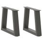 Kavos staliuko kojelės, V formos, 2 vnt., antracito spalvos, 40x(30-31,3) cm, plienas