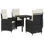 Sofa Stalo Rinkinys su pagalve 5 pcs Juoda ir kreminė balta