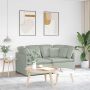 Modulinė sofa su pagalvėlėmis, aksominė, šviesiai pilka