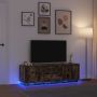 TV spintelė su LED lemputėmis, dūminio ąžuolo, 160,5x41x50 cm