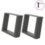 Kavos staliuko kojelės, 2 vnt., antracito spalvos, 50x(30-31) cm, plienas