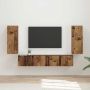 TV sieninio kabineto komplektas 4 pcs Senas medis