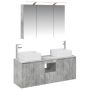 Vonios spintos komplektas 4 pcs Betono pilka 100 x 14,5 x 70 cm