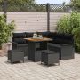 Sodo Sofų Rinkinys su pagalve su saugykla 8 pcs Juoda