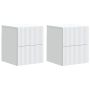 Sieninis naktinis staliukas 2 pcs Balta 33 x 34,5 x 40 cm