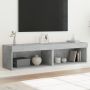 TV spintelės su LED lemputėmis, 2vnt., betono, 60x30x30cm