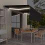 Markizė su uždanga/LED/vėjo jutikliu, antracito, 5x3m