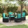 Sodo valgomojo komplektas 5 pcs Juoda poliratanas