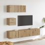 4 dalių sieninis televizoriaus spintelės komplektas Artisan Oak