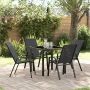 Sodo valgomojo komplektas 5 pcs Juoda Miltelinis plienas