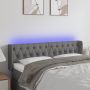 Galvūgalis su LED, tamsiai pilkas, 147x16x78/88cm, audinys