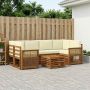 Lauko sofos komplektas 7 pcs Natūralus ir grietinėlė