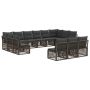 Sodo Sofų Rinkinys 13 pcs Pilka poliratanas