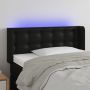 Galvūgalis su LED, juodos spalvos, 83x16x78/88cm, dirbtinė oda