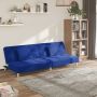Dvivietė sofa-lova su dvejomis pagalvėmis, mėlyna, audinys