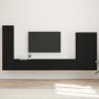 TV sieninio kabineto komplektas 6 pcs Juoda