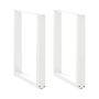 Valgomojo stalo kojelės, 2 vnt., baltos, 70x(72-73) cm, plienas, U formos