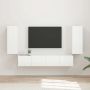 TV sieninio kabineto komplektas 4 pcs Aukštai blizganti balta
