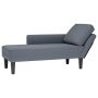 Poilsio gultas su pagalve/porankiu dešinėje, pilka, aksomas