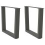Kavos staliuko kojelės, V formos, 2 vnt., antracito spalvos, 60x(42-43,3) cm, plienas
