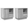 Šalia lovos spintelė su stalčių 2 pcs Pilka 50 x 34,5 x 50 cm