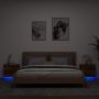 Sieninės naktinės spintelės su LED, 2vnt., dūminio ąžuolo