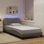 Lovos rėmas su LED be čiužinio, Hvar, taupe spalvos, 100x200 cm