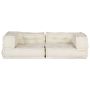 Dvivietė modulinė sofa, kreminės spalvos, 140x70x36, audinys
