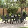 Sodo valgomojo komplektas 7 pcs Juoda Miltelinis plienas