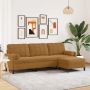Trivietė sofa su pakoja, rudos spalvos, 210cm, aksomas