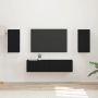 TV spintelių komplektas 4 pcs Juoda Apdirbta mediena