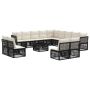 Sodo Sofų Rinkinys 14 pcs Juoda poliratanas