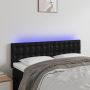 Galvūgalis su LED, juodos spalvos, 144x5x78/88cm, dirbtinė oda