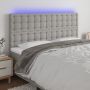 Galvūgalis su LED, šviesiai pilkas, 160x5x118/128cm, audinys