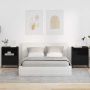 Šalia lovos spintelė su stalčių 2 pcs Juoda 49 x 36 x 61 cm
