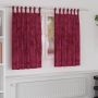 Aksominio tipo užuolaidos 2 pcs Vyno raudona 140 x 140 cm