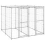 Lauko voljeras šunims su stogu, galvanizuotas plienas, 4,84m²